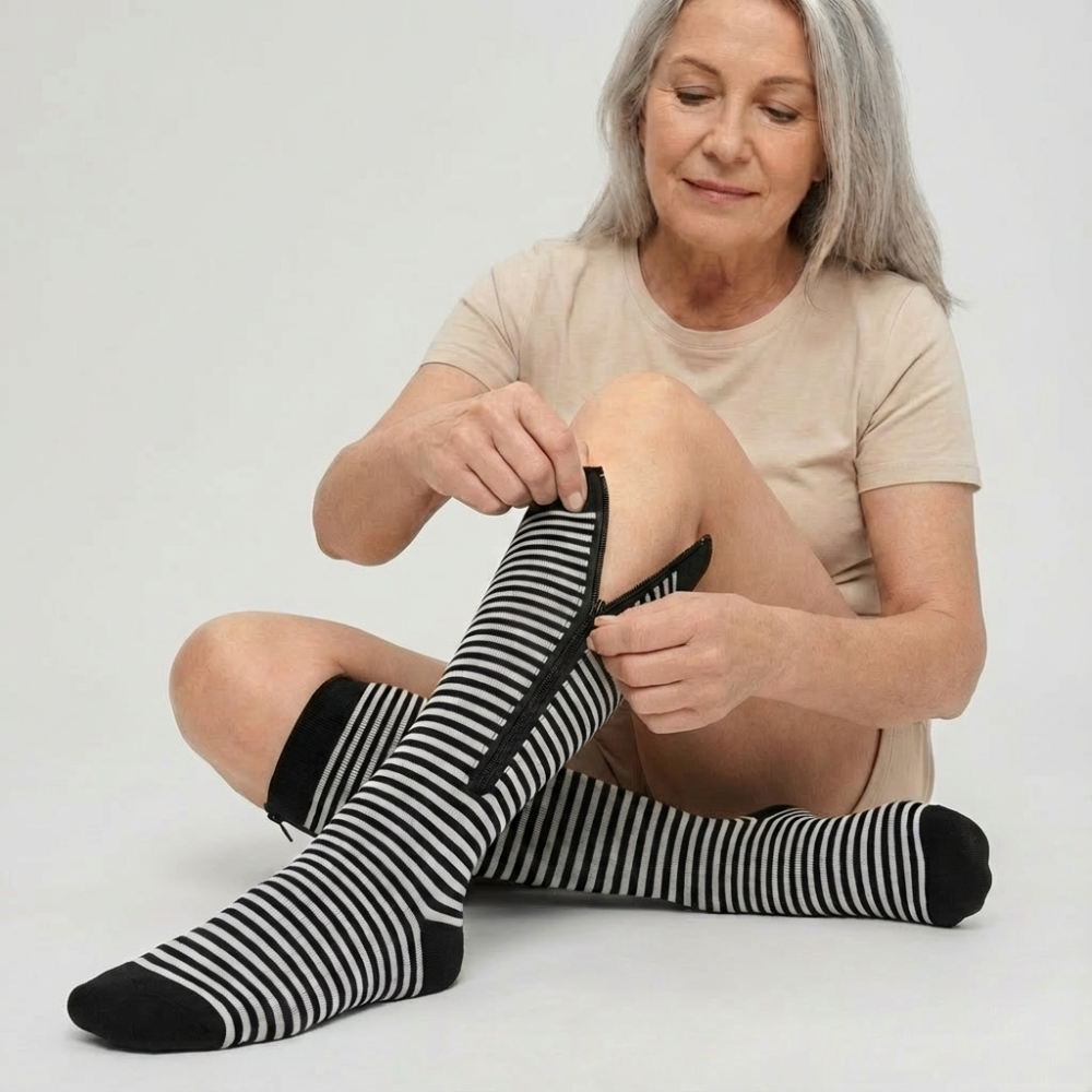 ZipRelief® Easy-Zip Compression Socks